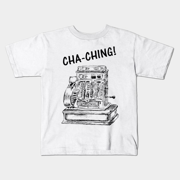 Cha - ching cash register print Kids T-Shirt by rachelsfinelines